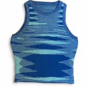 Blue and Teal Patterned Tank Top